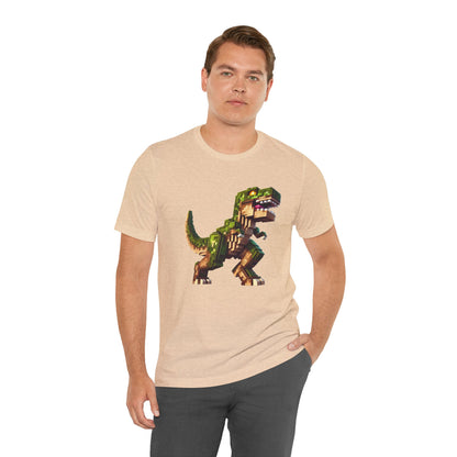 Pixel Dinosaur T-Shirt – Retro Dino Graphic Tee for Adults