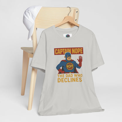 Captain Nope Dad T-Shirt – Funny Superhero Tee for Father Figures