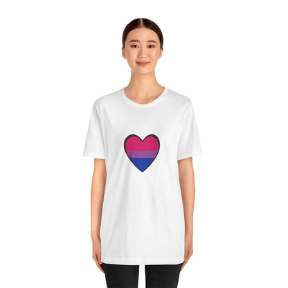 Bisexual Pride Flag T-Shirt – LGBTQ+ Heart Graphic Tee | WhimSpin