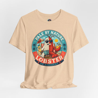 Pale by Nature Lobster by Accident T-Shirt – Funny Sunburn Summer Graphic Tee