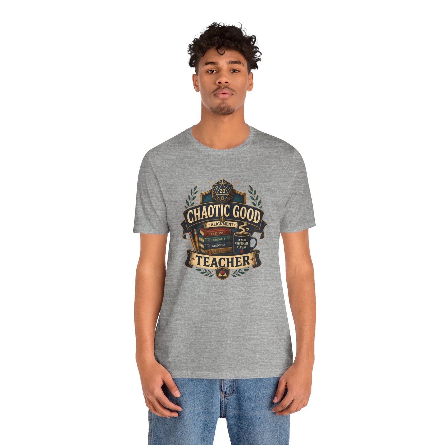 Chaotic Good Teacher T-Shirt – RPG Teacher Graphic Tee