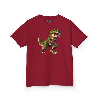 Pixel Dinosaur Kids T-Shirt – Retro Pixel T-Rex Gamer Tee