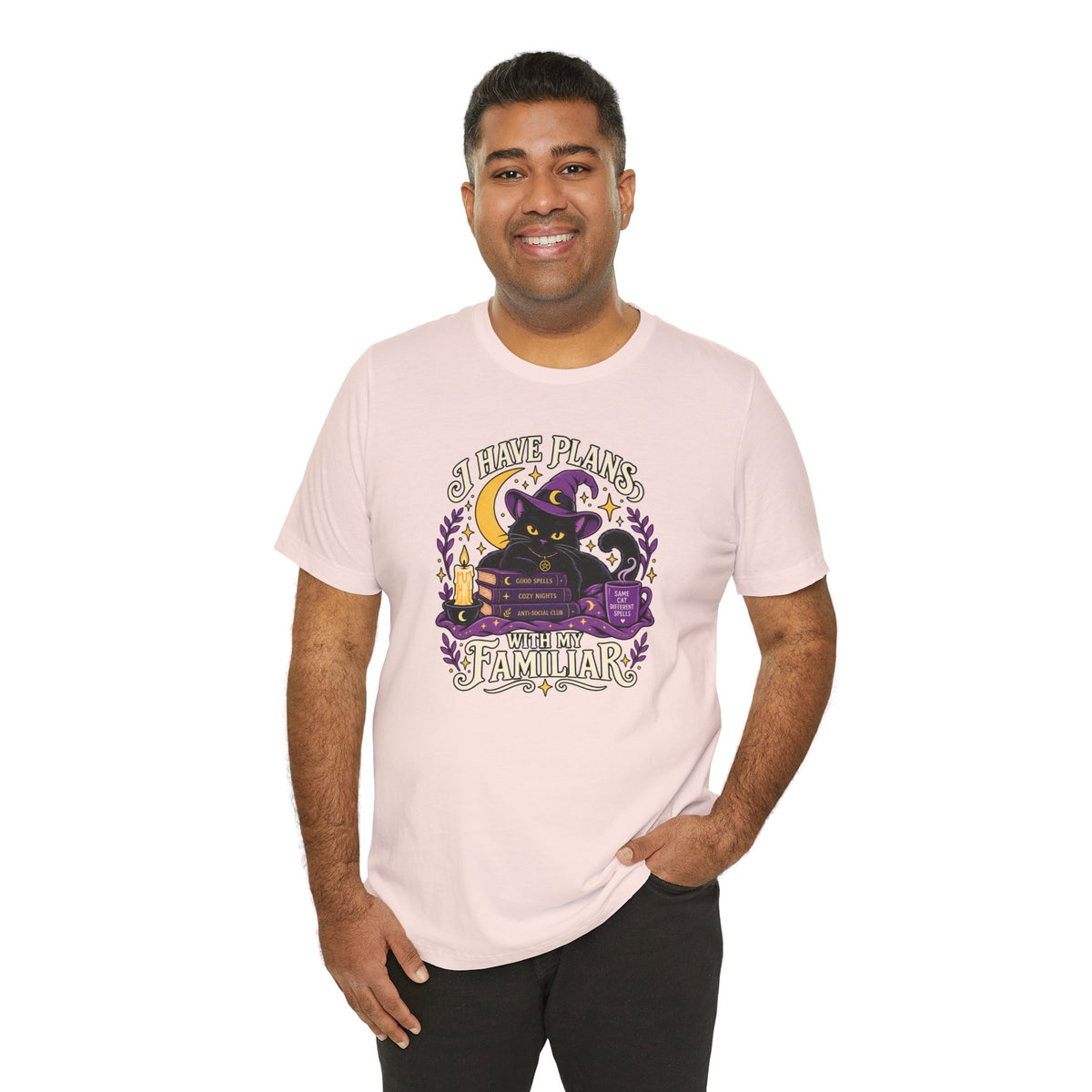 I Have Plans With My Familiar T-Shirt - Funny Witchy Introvert Cat Tee