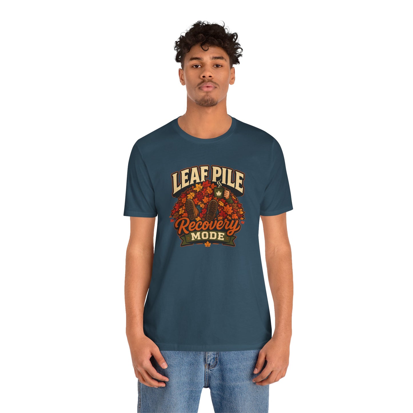 Leaf Pile Recovery Mode T-Shirt – Funny Fall Leaves Tee