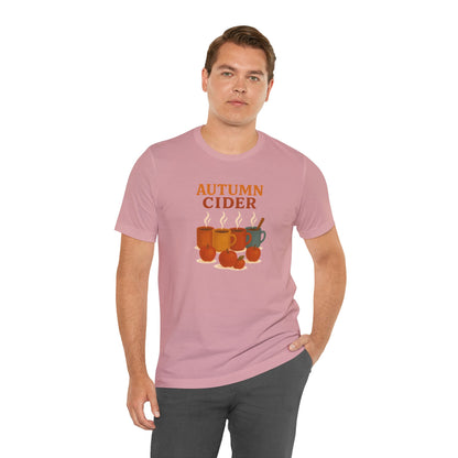 Autumn Cider T-Shirt – Cozy Fall Graphic Tee with Steaming Mugs