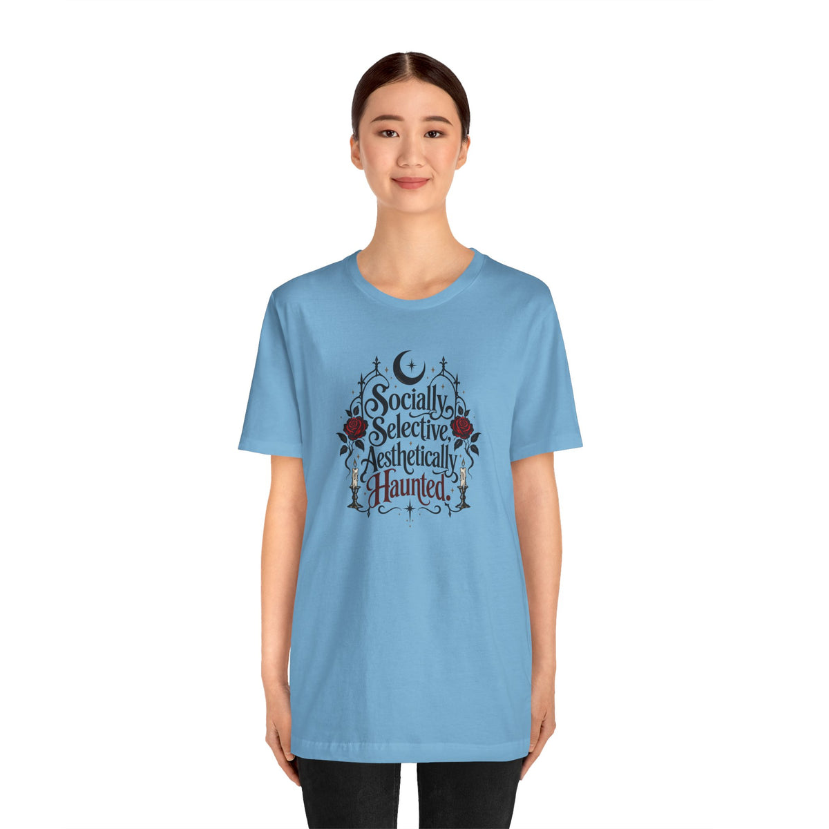 Socially Selective Aesthetically Haunted T-shirt - Gothic Humor Tee