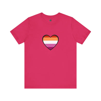 Lesbian Pride Flag Heart T-Shirt – Bold LGBTQ+ Graphic Tee - WhimSpin - https://whimspin.com