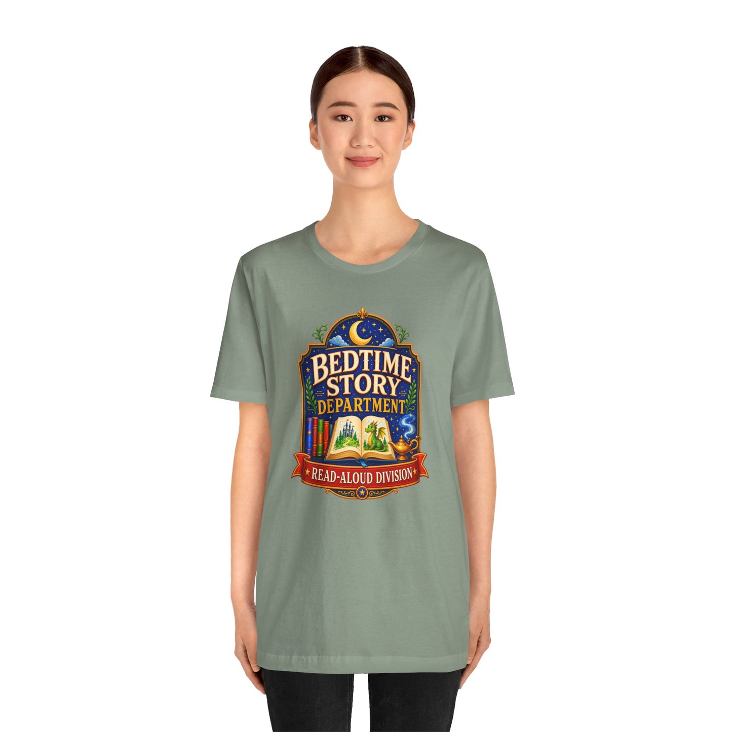 Bedtime Story Department T-Shirt – Read-Aloud Parent Tee