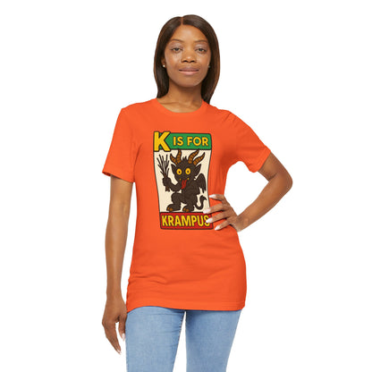 Krampus Alphabet Tee - "K is for Krampus" Holiday Graphic T-Shirt