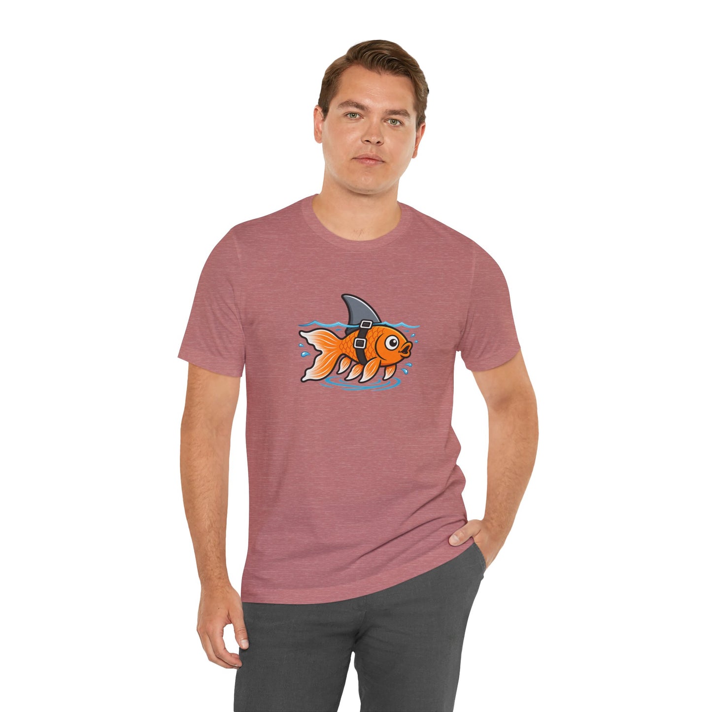 Goldfish Shark T-Shirt – Funny Fish Swimming  Graphic Tee