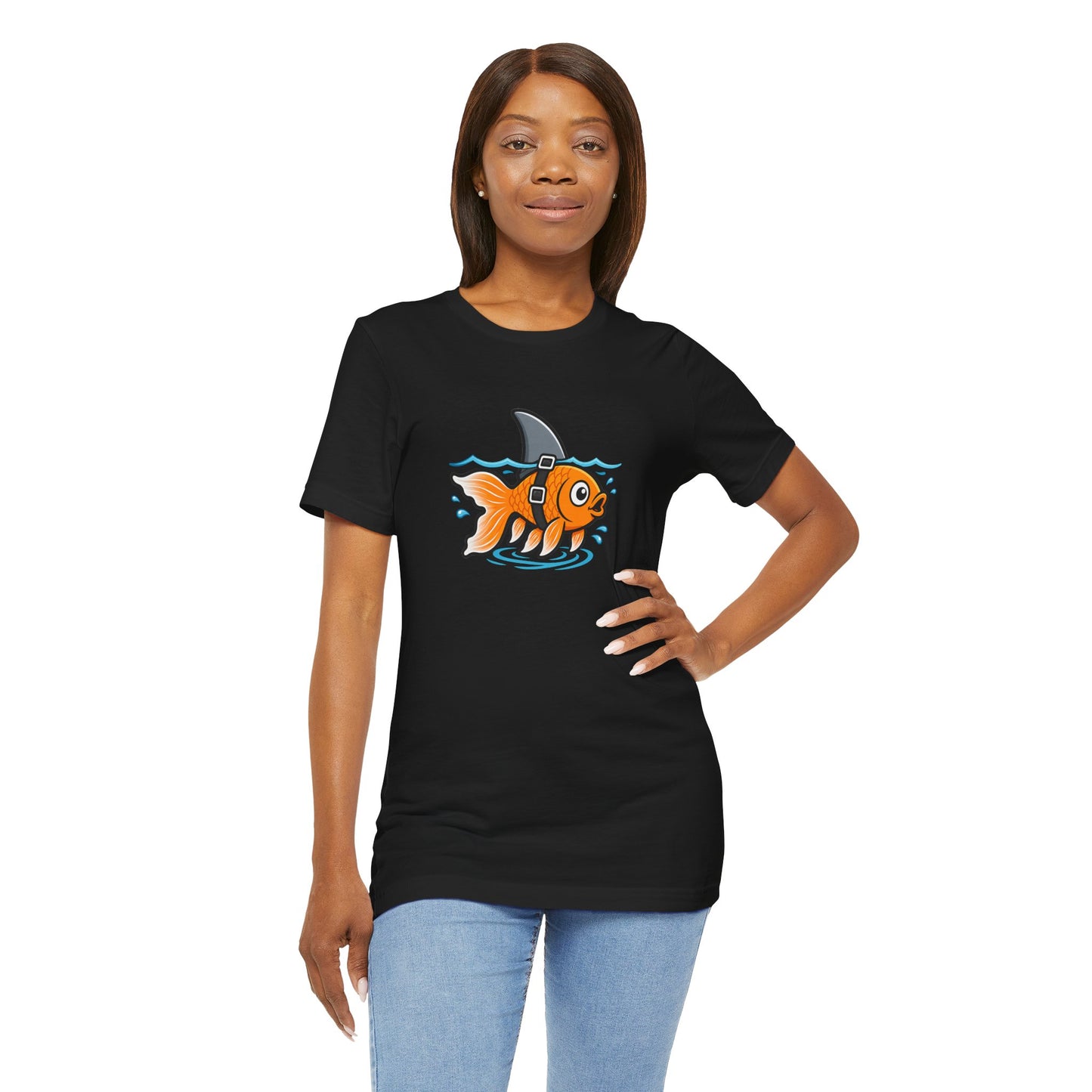 Goldfish Shark T-Shirt – Funny Fish Swimming  Graphic Tee