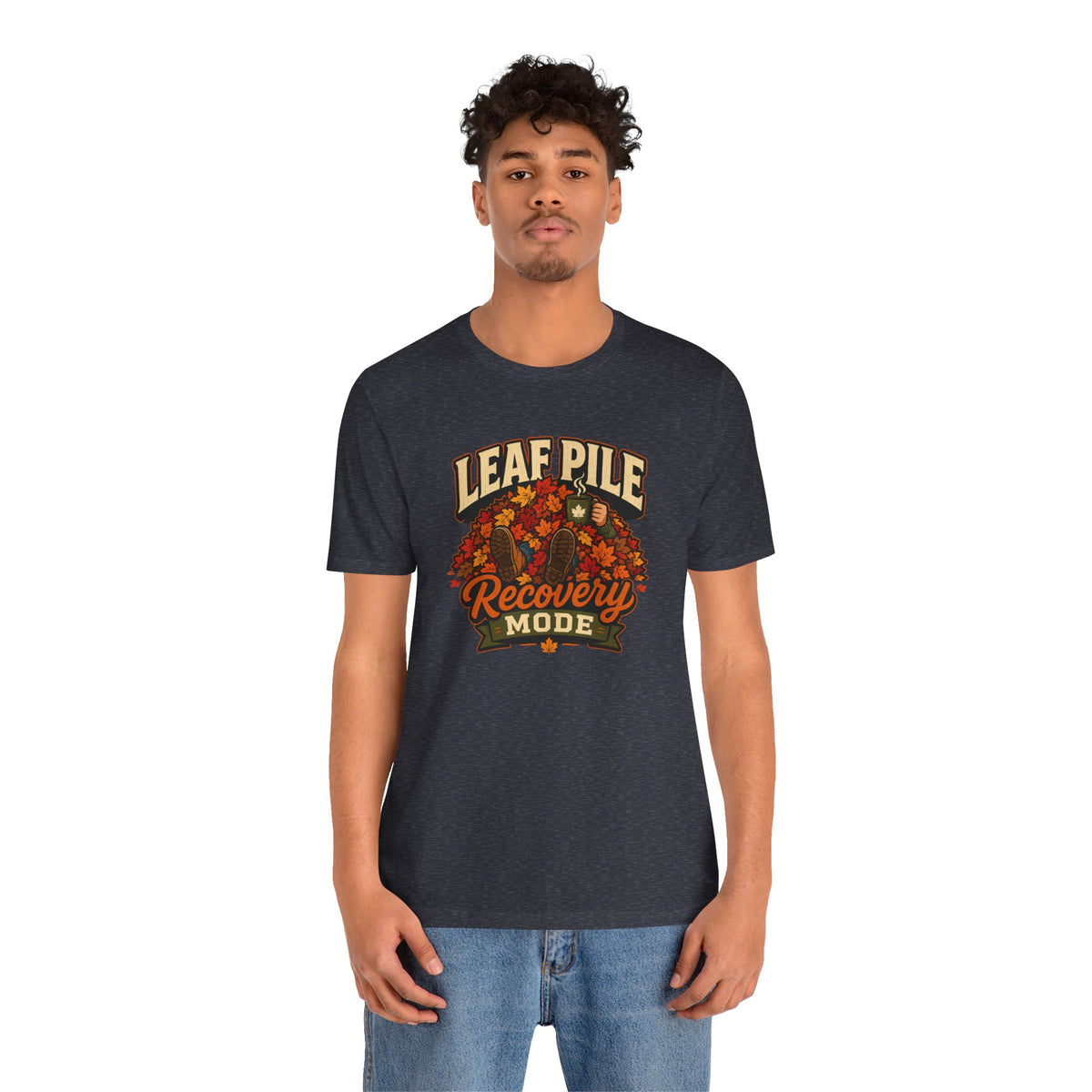 Leaf Pile Recovery Mode T-Shirt – Funny Fall Leaves Tee