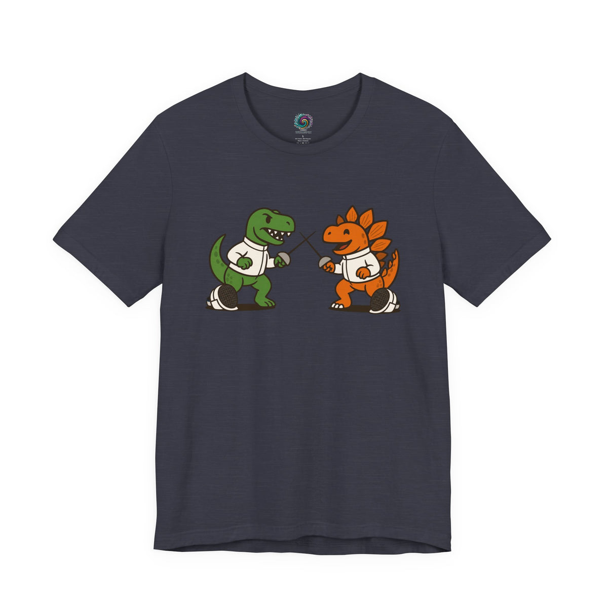 Dinosaur Fencing T-Shirt – T-Rex vs Stegosaurus Tee