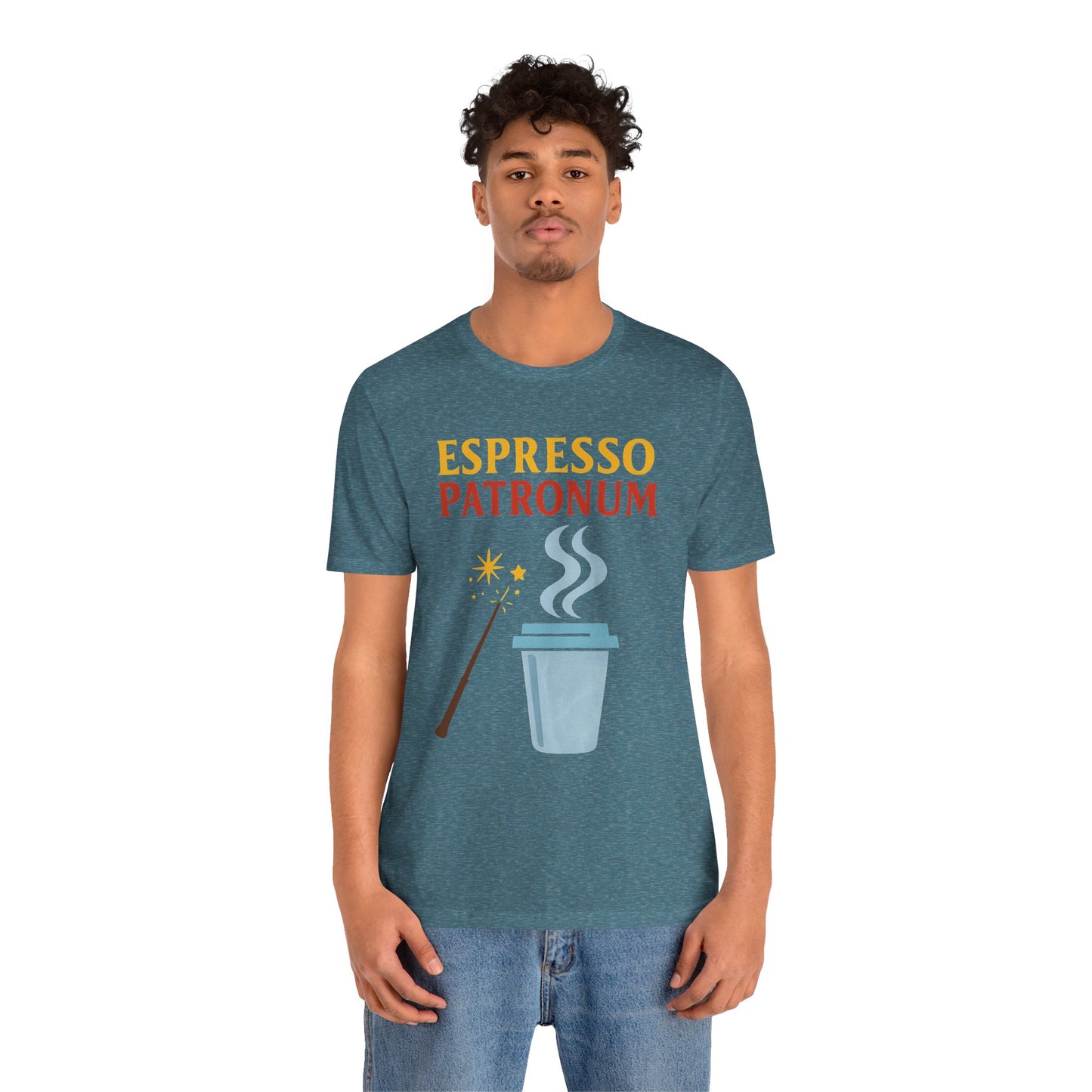 Espresso Patronum T-Shirt – Funny Coffee & Wizard Parody Tee