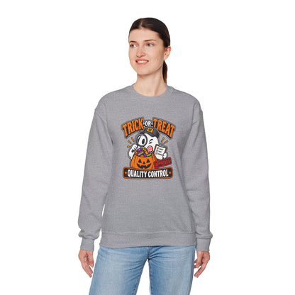 Trick-or-Treat Quality Control Sweatshirt – Funny Halloween Cozy Top