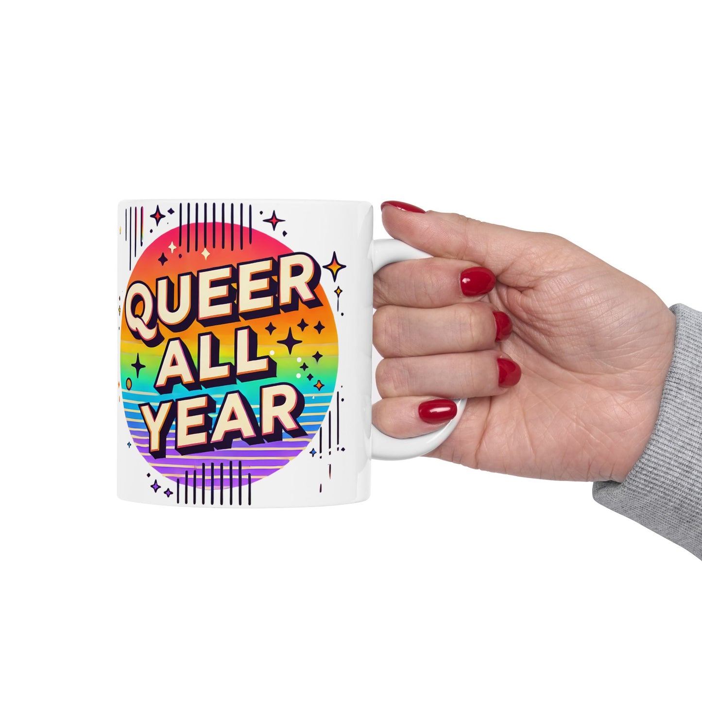 Queer All Year Mug – Pride Coffee Cup