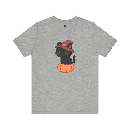 Halloween Cat Shirt – Cute Cat on a Pumpkin Graphic Tee