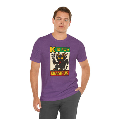 Krampus Alphabet Tee - "K is for Krampus" Holiday Graphic T-Shirt