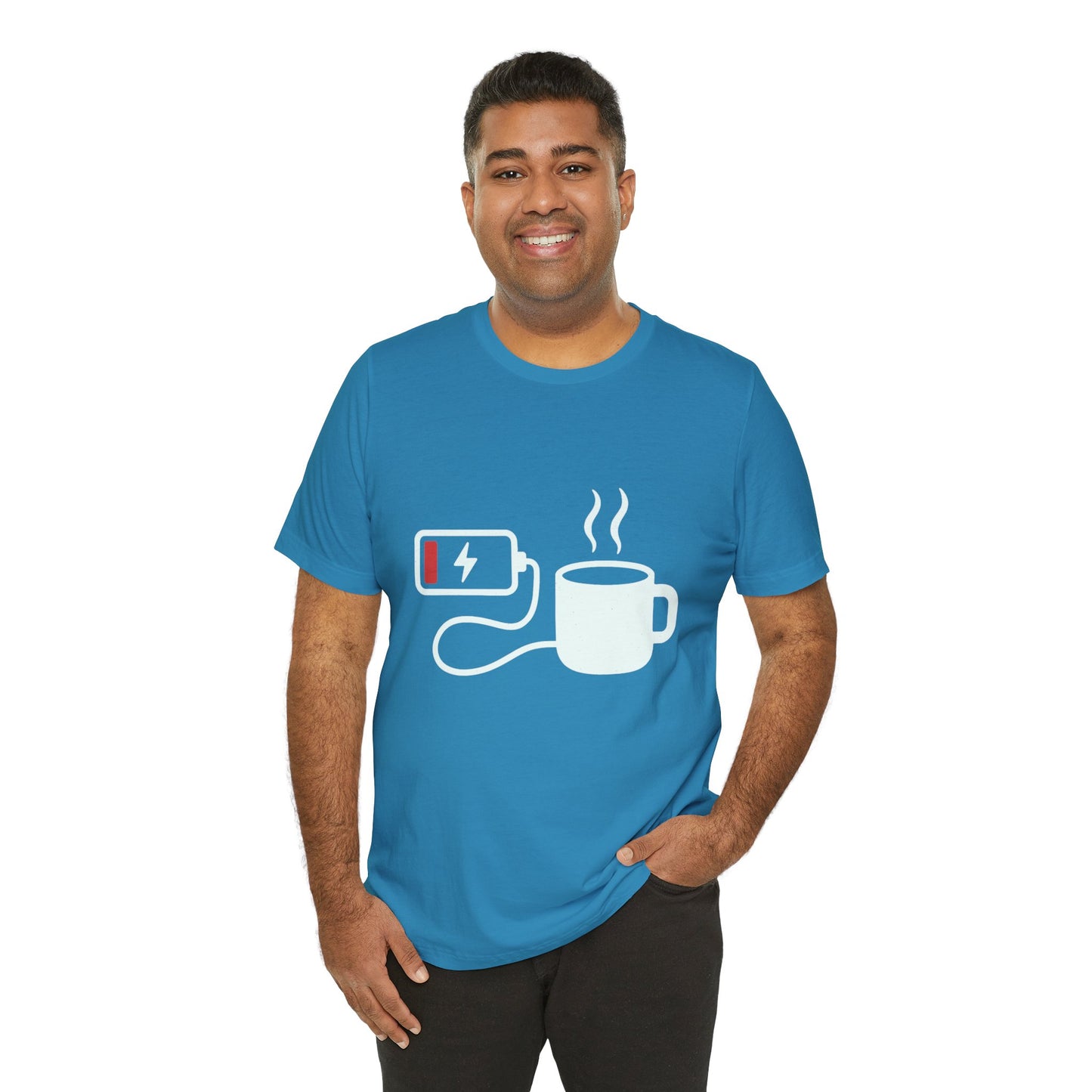 Low Battery Need Coffee Tee – Funny Caffeine Graphic T-Shirt