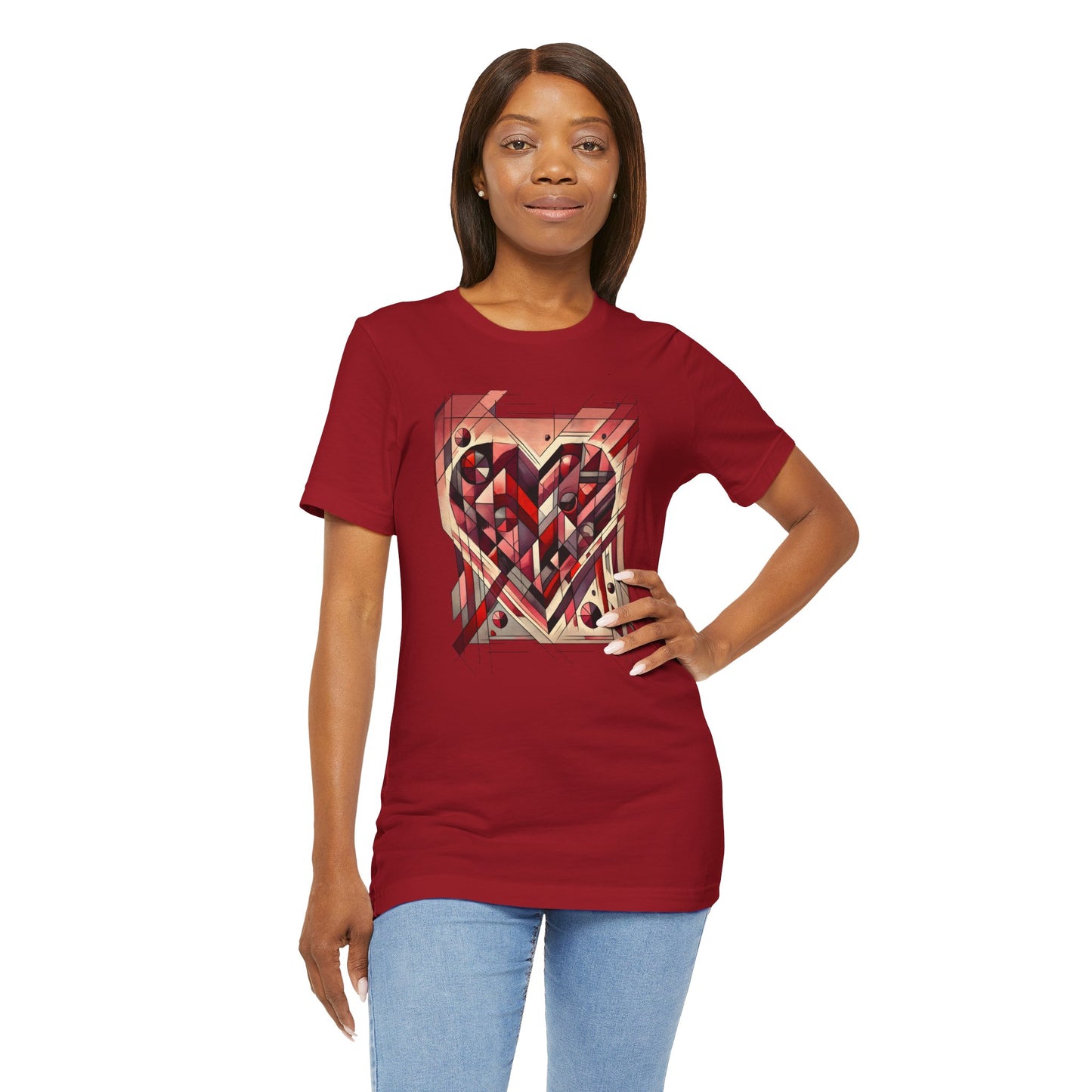 Cubist Heart T-Shirt – Modern Art Valentine's Day Graphic Tee