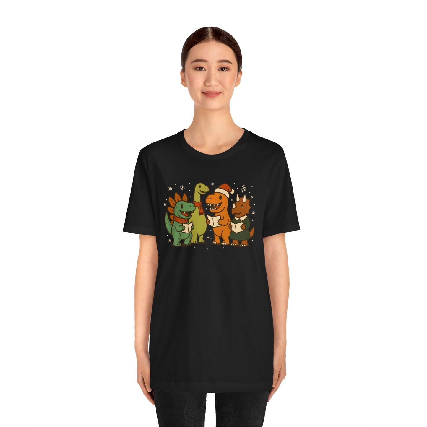 Dinosaur Carolers T-Shirt – Cute Dino Christmas Singing Tee