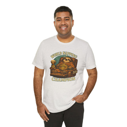 World Napping Champion T-Shirt – Funny Sloth Nap Tee