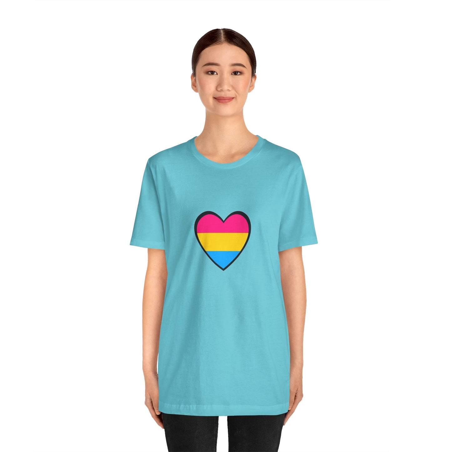 Pansexual Pride Flag Heart Tee – LGBTQ+ Pan Flag Minimalist Shirt - WhimSpin - https://whimspin.com