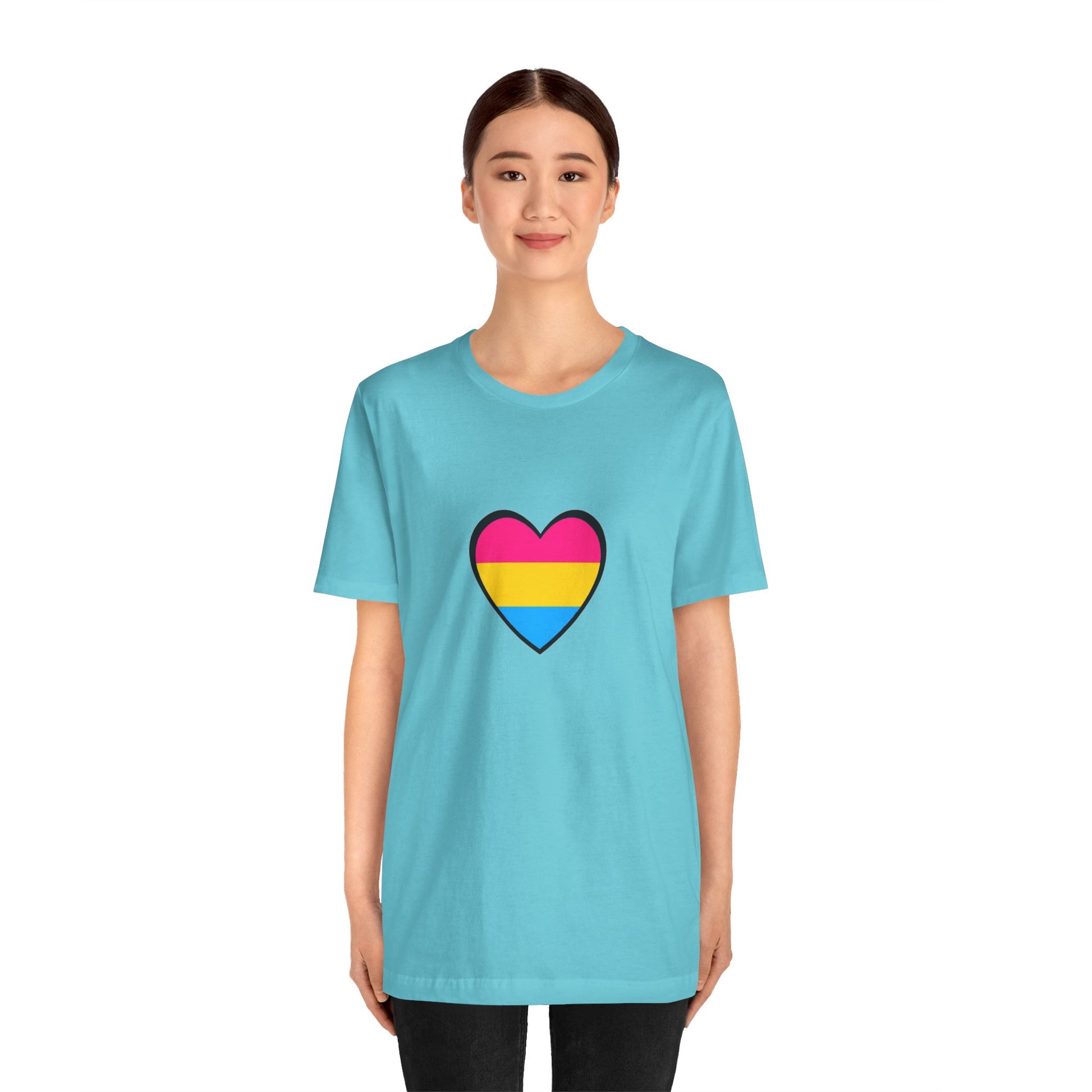 Pansexual Pride Flag Heart Tee – LGBTQ+ Pan Flag Minimalist Shirt - WhimSpin - https://whimspin.com