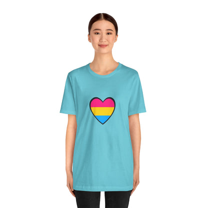 Pansexual Pride Flag Heart Tee – LGBTQ+ Pan Flag Minimalist Shirt - WhimSpin - https://whimspin.com