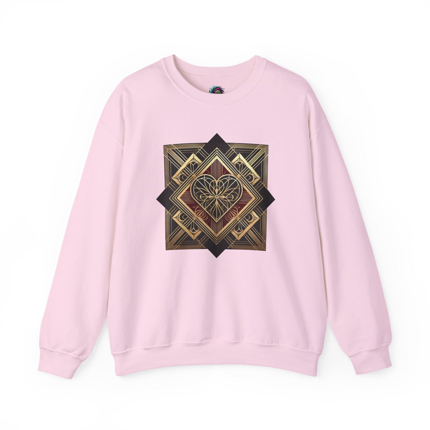 Art Deco Heart Sweatshirt – Romantic Valentine's Day Pullover