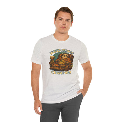 World Napping Champion T-Shirt – Funny Sloth Nap Tee