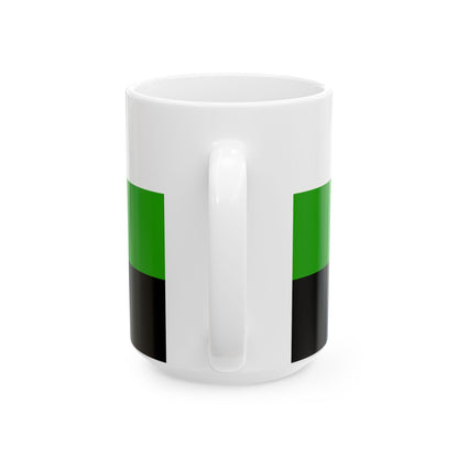 Neutrois Pride Flag Cup – White, Green & Black LGBTQ+ Ceramic Mug