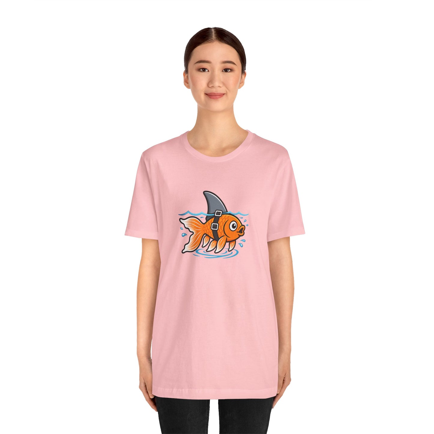 Goldfish Shark T-Shirt – Funny Fish Swimming  Graphic Tee