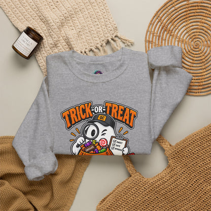 Trick-or-Treat Quality Control Sweatshirt – Funny Halloween Cozy Top
