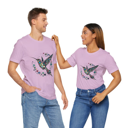 Hummingbird Dot Art T-Shirt – Colorful Nature-Inspired Graphic Tee