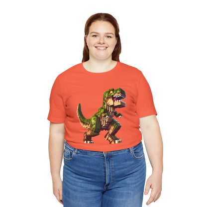 Pixel Dinosaur T-Shirt – Retro Dino Graphic Tee for Adults