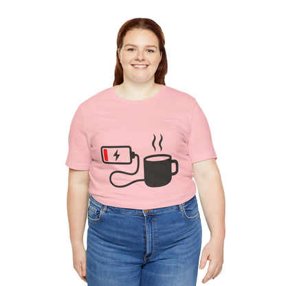 Low Battery Need Coffee Tee – Funny Caffeine Graphic T-Shirt