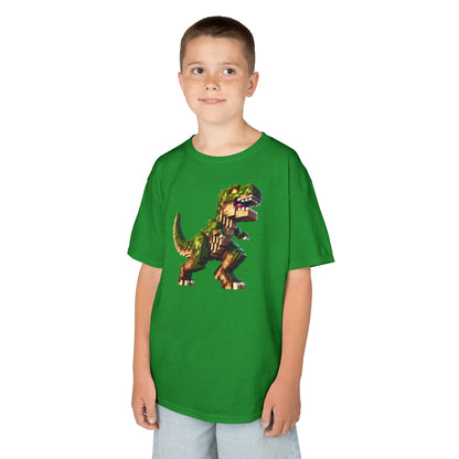 Pixel Dinosaur Kids T-Shirt – Retro Pixel T-Rex Gamer Tee