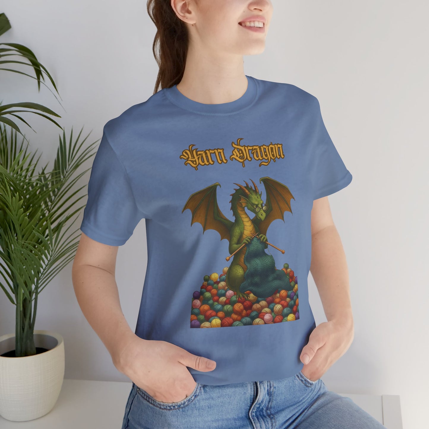 Yarn Dragon T-Shirt – Funny Knitting Dragon Shirt for Yarn Lovers