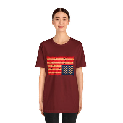 Inverted Flag Distress T-Shirt – Symbolic Upside Down Flag Design