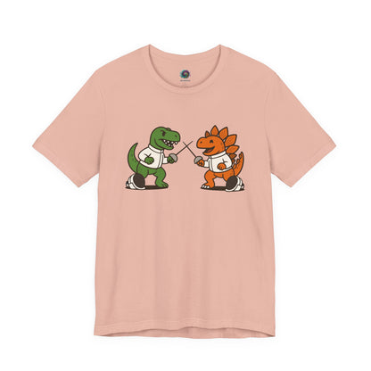 Dinosaur Fencing T-Shirt – T-Rex vs Stegosaurus Tee