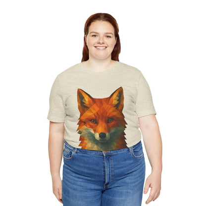 Geometric Fox T-Shirt – Polygon Animal Tee with Nature Vibes - WhimSpin - https://whimspin.com