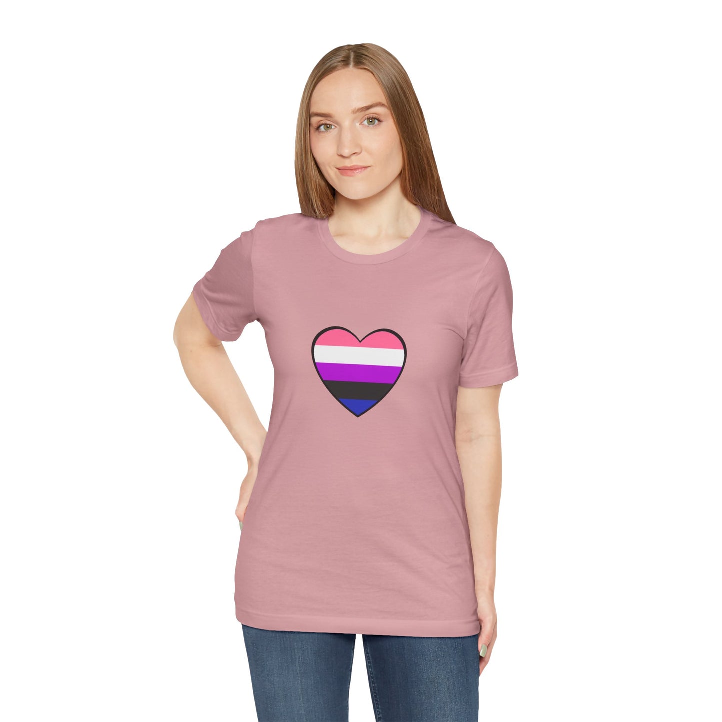 Genderfluid Pride Heart T-Shirt – Bold LGBTQIA+ Flag Tee - WhimSpin - https://whimspin.com