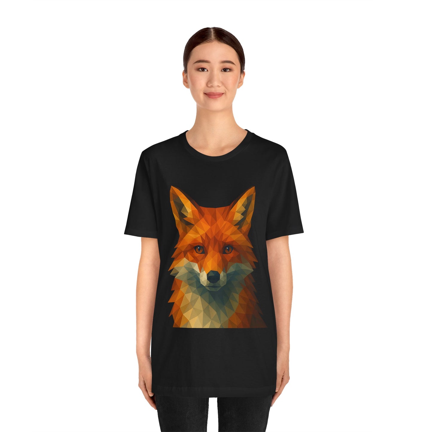 Geometric Fox T-Shirt – Polygon Animal Tee with Nature Vibes - WhimSpin - https://whimspin.com