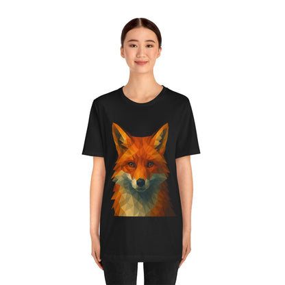 Geometric Fox T-Shirt – Polygon Animal Tee with Nature Vibes - WhimSpin - https://whimspin.com