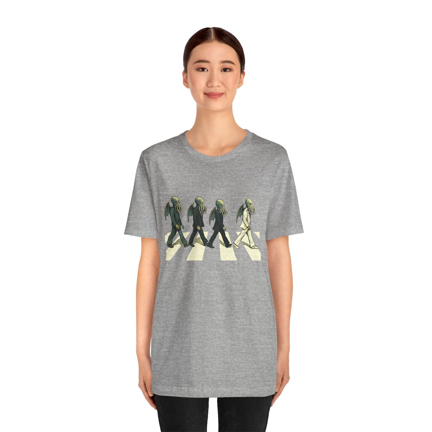 Cthulhu Crossing T-Shirt – Beatles Abbey Road Parody Tee | WhimSpin