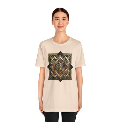 Art Deco Heart T-Shirt – Romantic Valentine's Day Graphic Tee