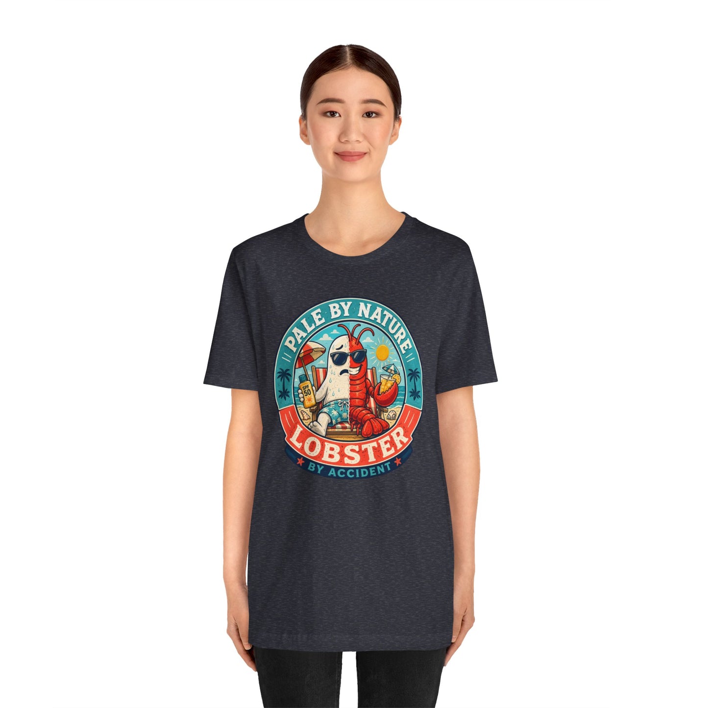 Pale by Nature Lobster by Accident T-Shirt – Funny Sunburn Summer Graphic Tee