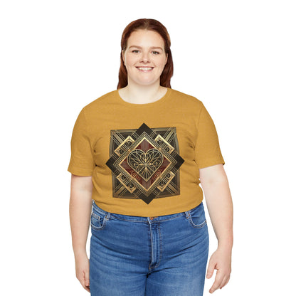 Art Deco Heart T-Shirt – Romantic Valentine's Day Graphic Tee