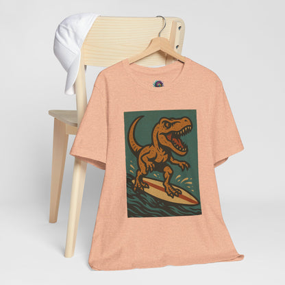 Surfing T-Rex T-Shirt – Funny Dinosaur Surfing Graphic Tee